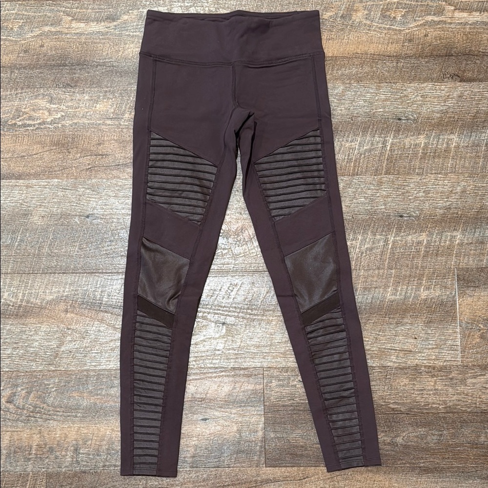 AloYoga Dark Brown Moto Leggings size S